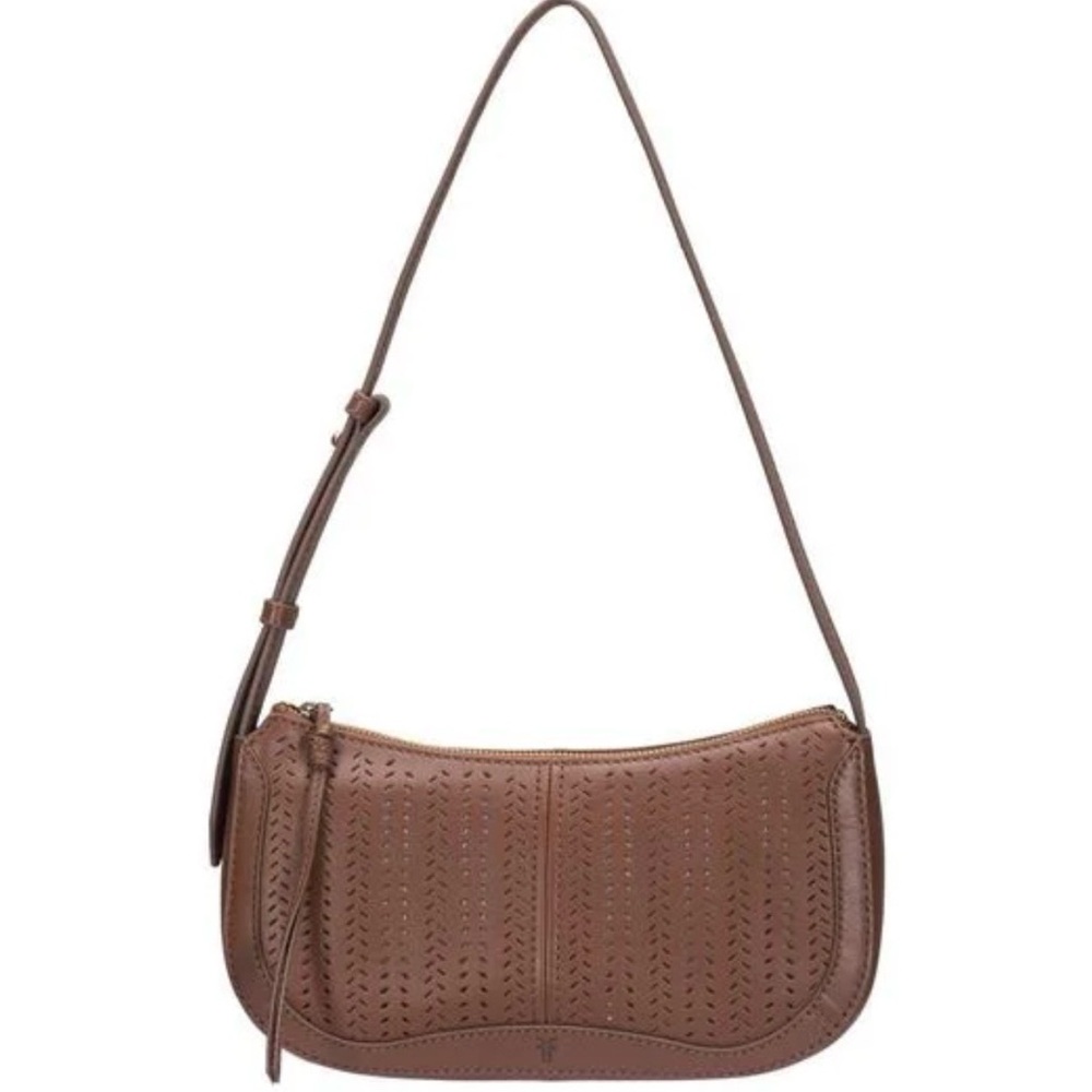 Frye Stella Cognac Brown Leather Baguette Bag New without Tags Minimalist